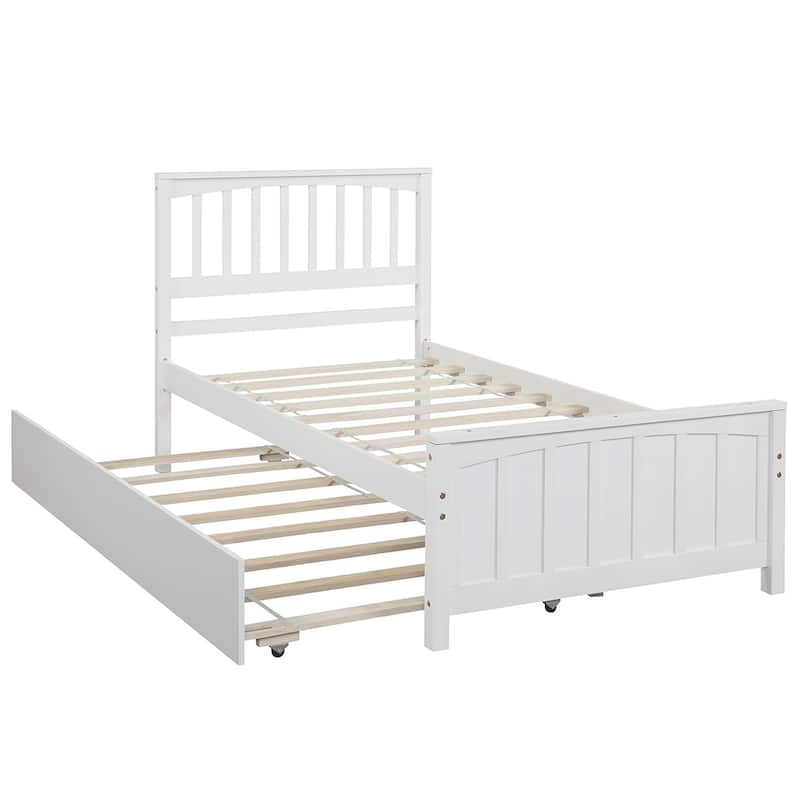 Merax Twin-size Platform Bed with a Trundle