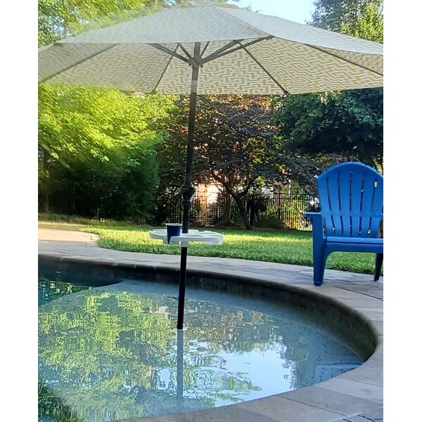 Summer Beach Umbrella Table Tray with Cup Holder for Garden Swimming Pool 