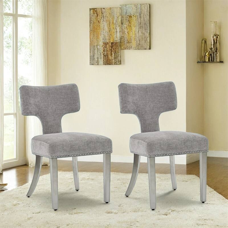 Modern Dining Chairs Set of 2,Chenille Fabric Upholstered Accent Chair