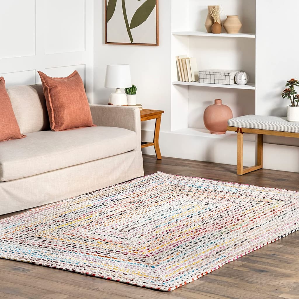 Hand-Woven Colorful Cotton Area Rugs - Vibrant and Artistic Touch for Your Space