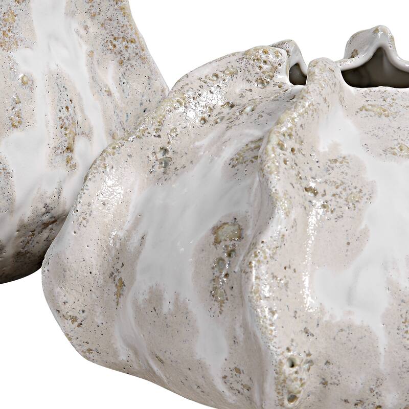 Uttermost Urchin Textured Ivory Vases (Set of 2)