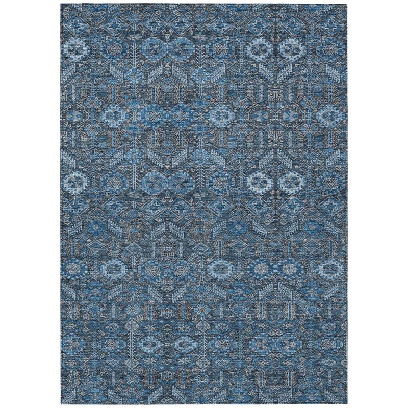 Machine Washable Indoor/ Outdoor Traditional Boho Chantille Rug