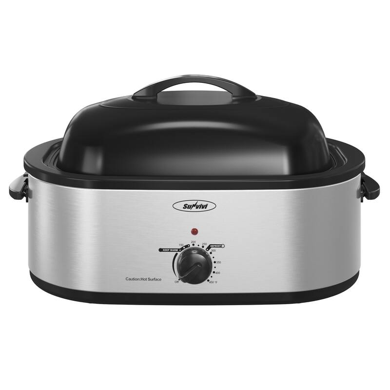 Royalcraft Roaster Oven with Removable Pan - 14QT - Silver
