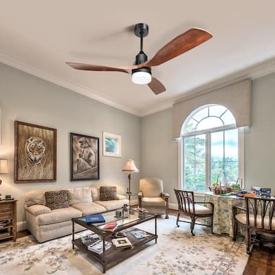 Modern Ceiling Fan Light with Light and 6 Wind Speeds, Energy Saving DC Motor for Bedroom and Living Room