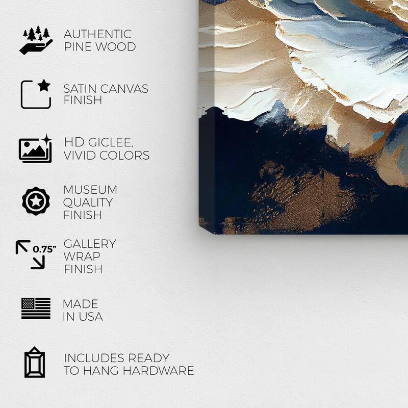 Wynwood Studio Canvas Floral and Botanical 49059 Plenitude White and Farmhouse Wall Art Canvas Print - White, Blue