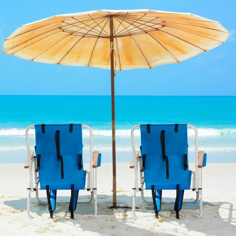 Portable High Strength Beach Chair (2 Pack) - Blue
