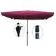 10FT x 6.5FT Outdoor Rectangular Patio Market Tilt Umbrella with Crank and Push Button - Burgundy