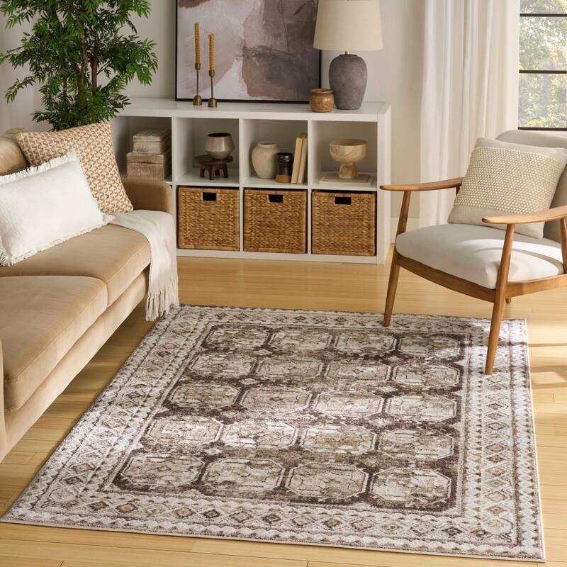 Nourison Dekor Indoor only Moroccan Area Rug - Ivory/Brown - 4' x 6'