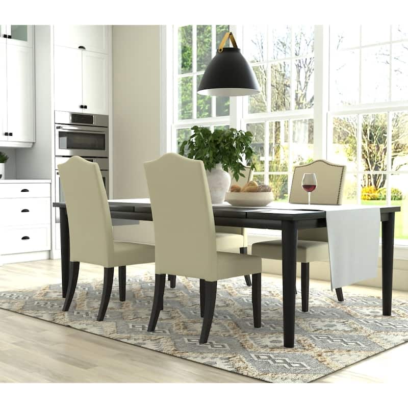 Upholstered Armless Dining Chair - 41.5" - Beige and Brown