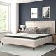 preview thumbnail 67 of 120, Tufted Platform Bed with 10in. Pocket Spring Mattress Beige - King