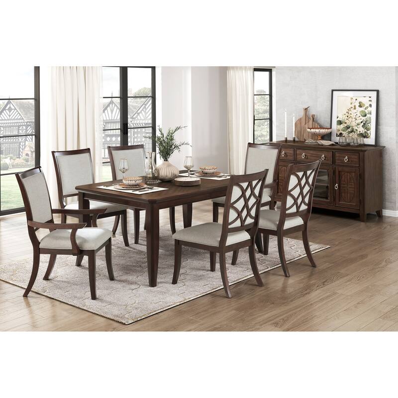 Traditional Dining Armchairs Set Of 2pc, Wooden Upholstered Seat Formal Chairs