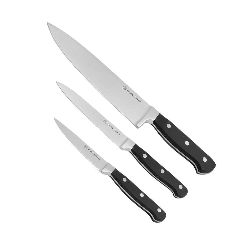 Dura Living Signature Forged High Carbon 3-Piece Kitchen Knife Set - Black - 3 Piece