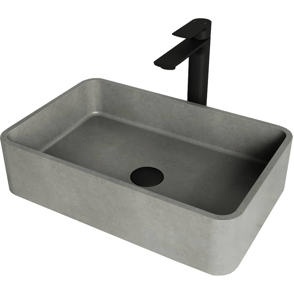 Vigo VGT2031 Cordoba Gothic 20" L x 13" W x 11" H Rectangular Concrete