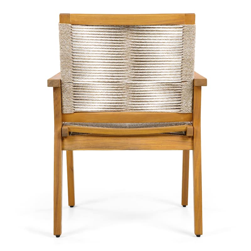 Mcgill Outdoor Acacia Wood Dining Chair with Rope Seating (Set of 2) by Christopher Knight Home - 24.75" W x 26.50" D x 34.75" H