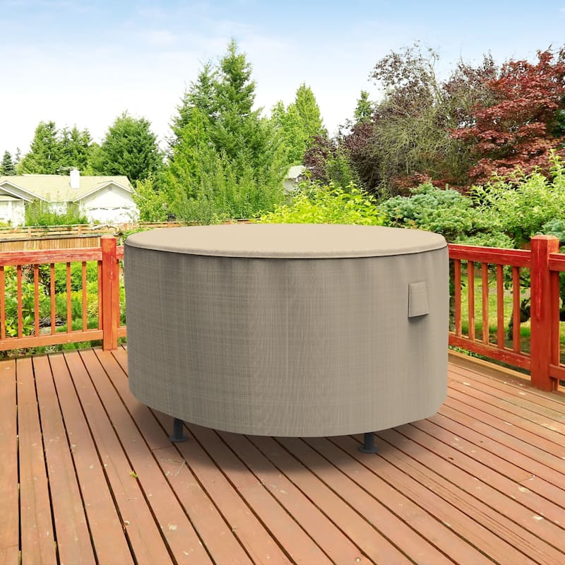 Budge StormBlock™ Mojave Black Ivory Round Patio Table Cover Multiple Sizes