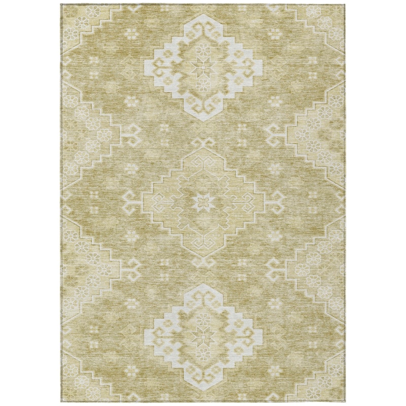 HomeRoots Medallion Traditional Rectangle Outdoor Rug