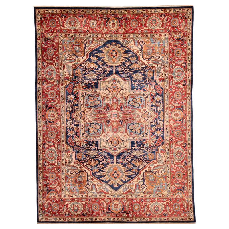 ECARPETGALLERY Hand-knotted Aryana Dark Navy Wool Rug - 8'10 x 11'10