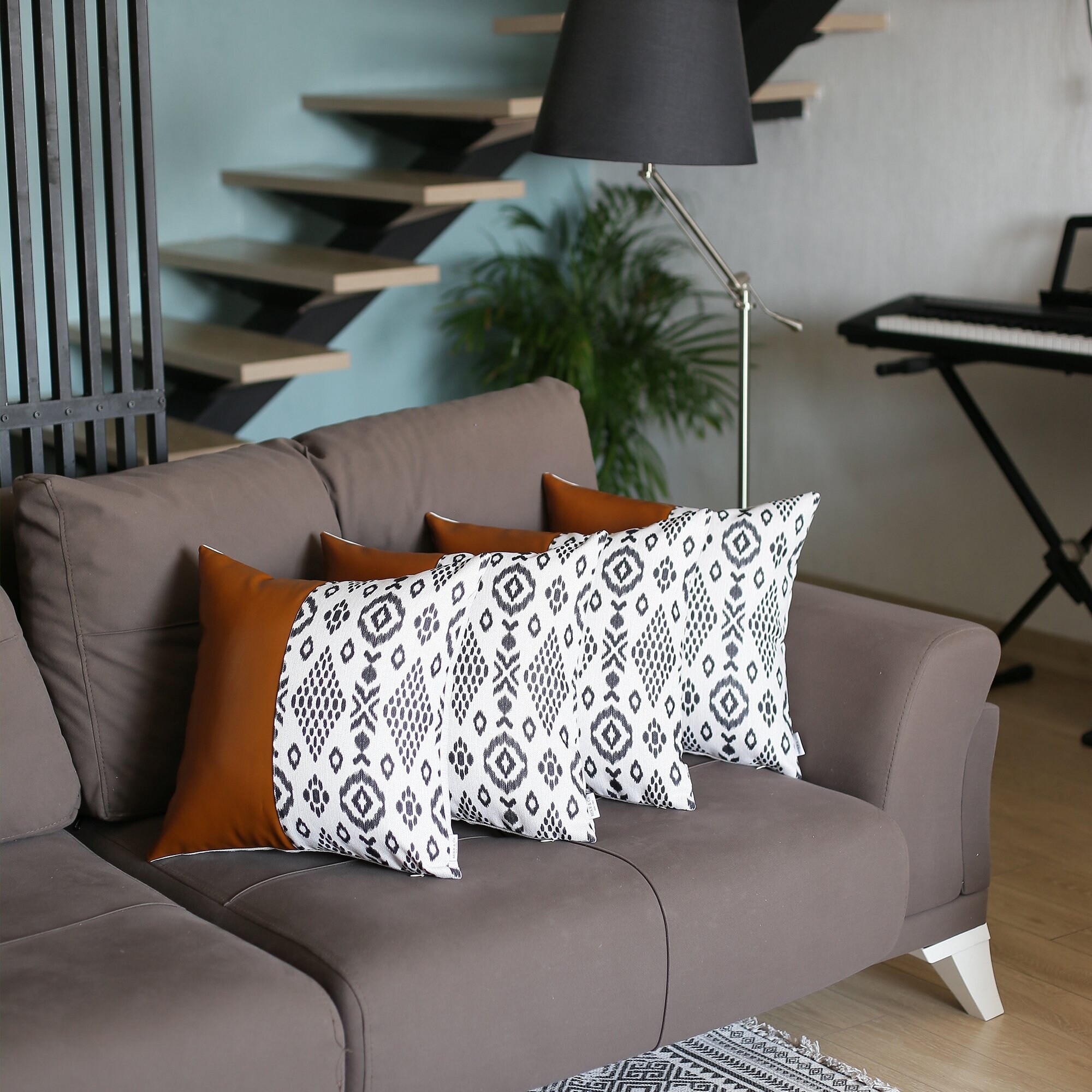 Leather throw pillows for sofa best sale