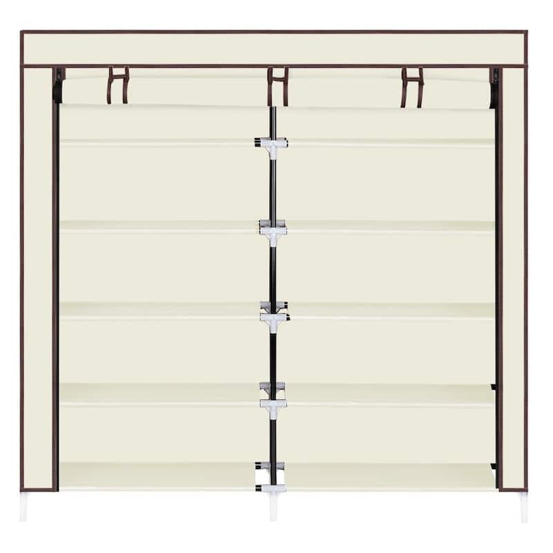 Fabric Cover 6-tier Portable Shoe Rack Closet