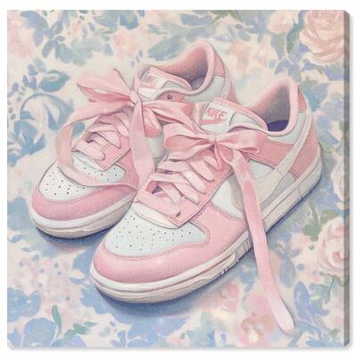 Gentle Ribbon Sneakers Canvas by Art Remedy, Gallery Wrapped