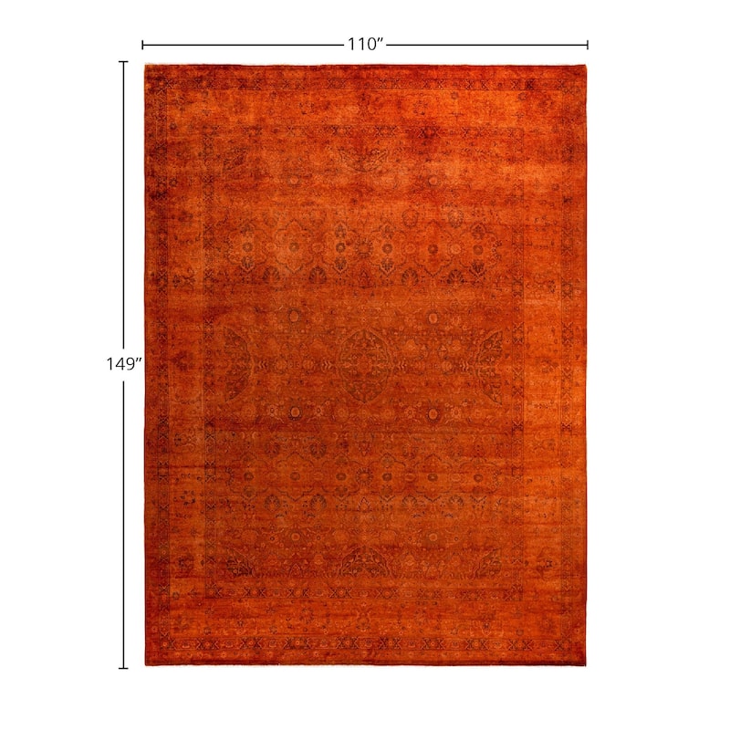Contemporary Overdyed Wool Hand Knotted Area Rug - 9' 2" x 12' 5"
