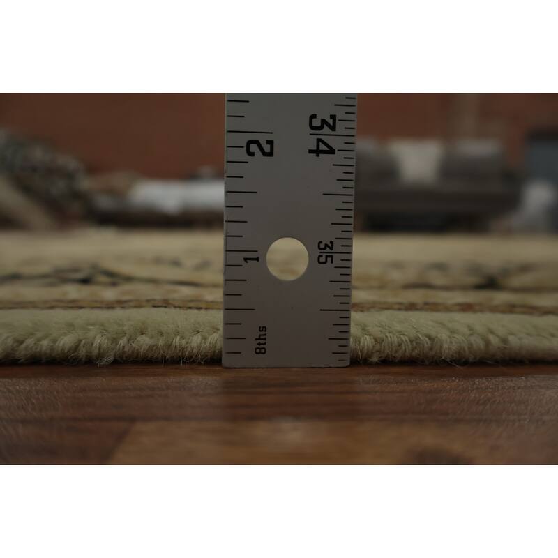 Hand Knotted Oriental 100% Wool Carpet Traditional All-Over Green Ziegler Area Rug - 8' 10'' X 6' 2''