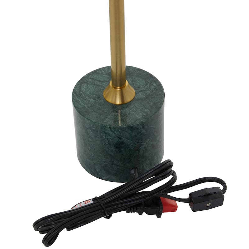 Metal Umbrella Style Table Lamp with Marble Base - 10"W x 10"L x 28"H