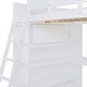 preview thumbnail 32 of 33, White Full Loft Bed with Desk & Shelf - Space-Efficient Design