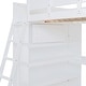 preview thumbnail 14 of 15, White Full Solid Wood Loft Bed with Desk & Shelf