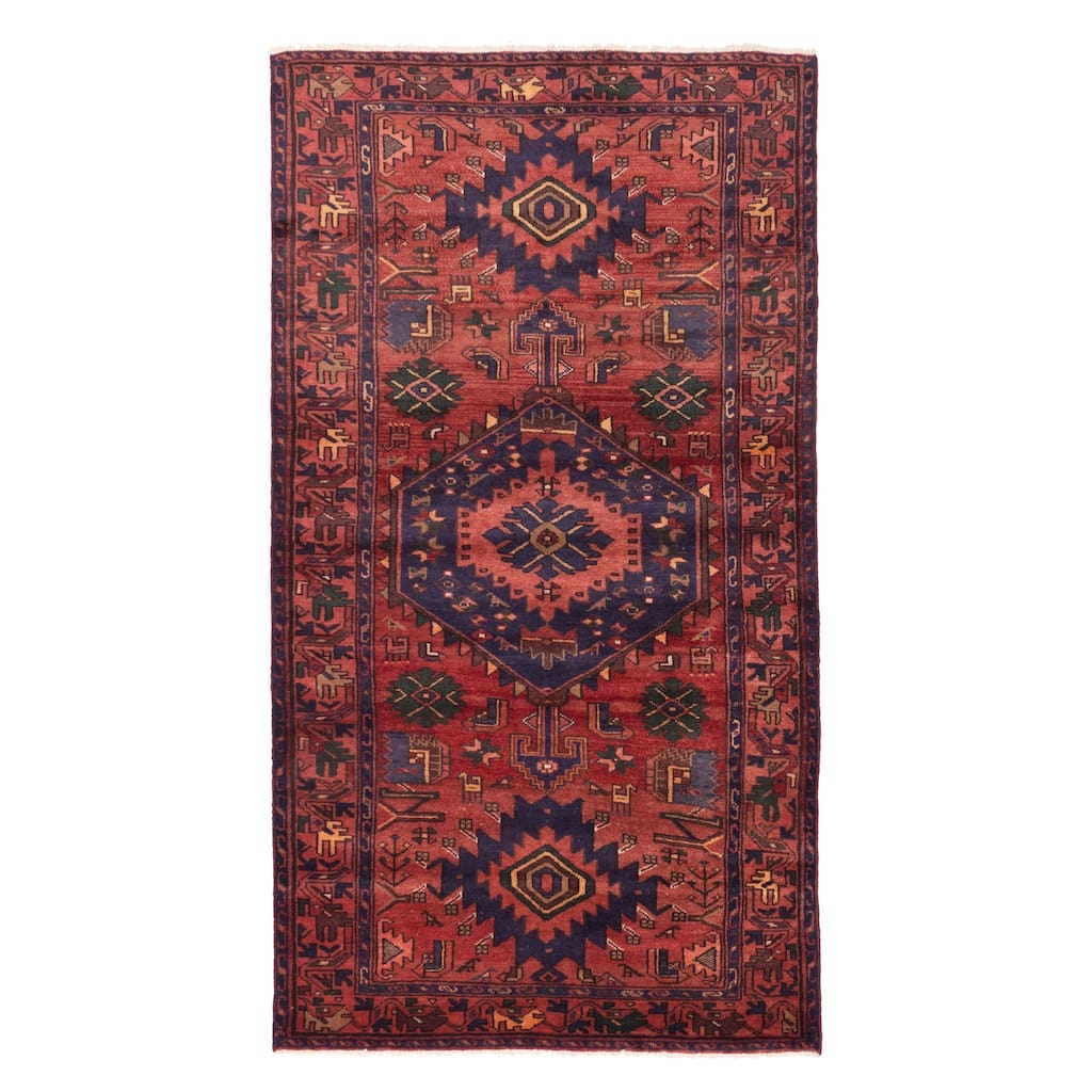 ECARPETGALLERY Hand-knotted Andelz Red Wool Rug - 4'4 x 8'1