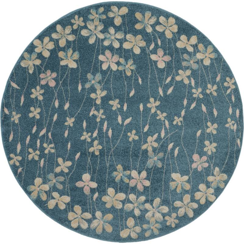 Fiso Power Loomed Geometric Stain Resistant Area Rug By HomeRoots - 63' X '63' X '0.5