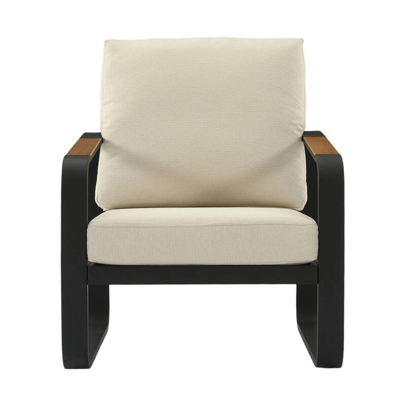 Outdoor Patio Conversation Sofa with Removable Cushions