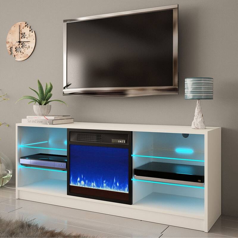 Manhattan Electric Fireplace Modern 58" TV Stand