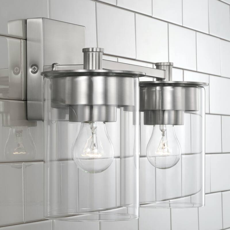 Mason 2-light Bath/ Vanity Fixture w/ Clear Glass