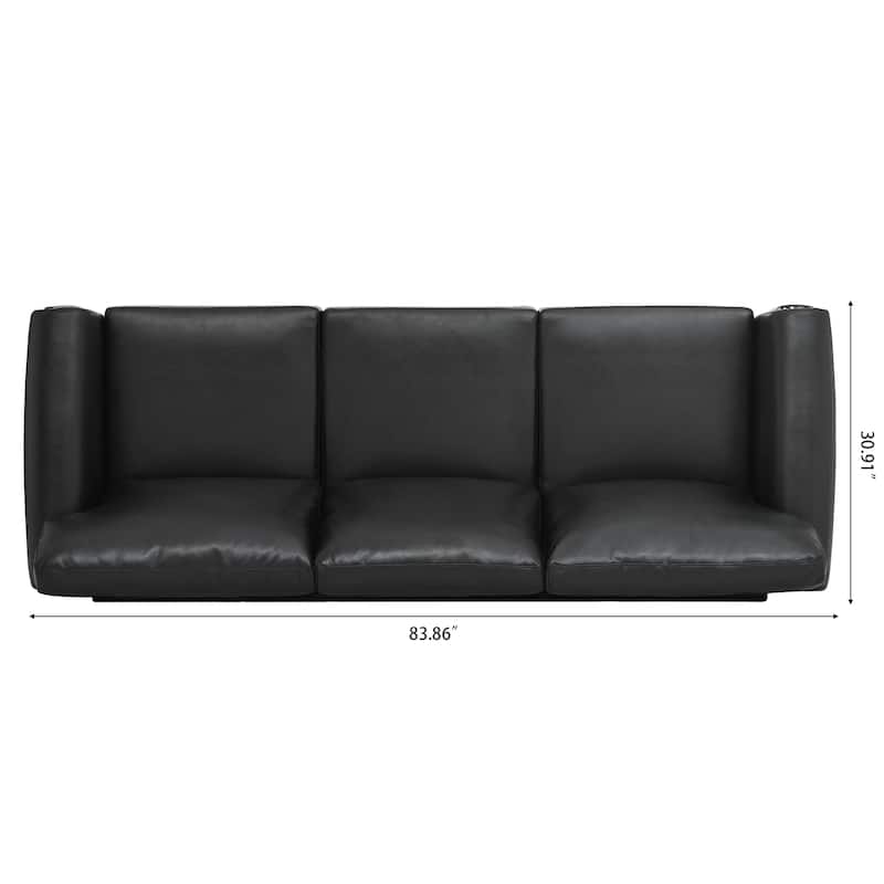 3-Seater Sofa with Nail Trim, PP Cotton Backrest, Birch Legs for Modern Living