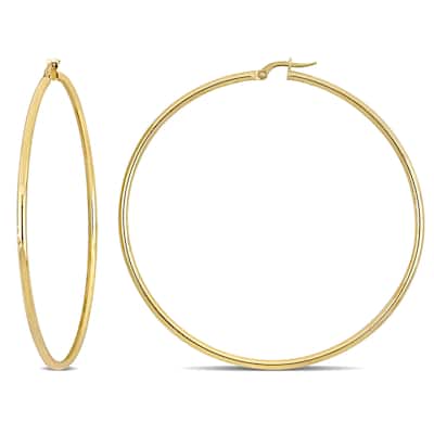Miadora 65mm Polished Hoop Earrings in 10k Yellow Gold