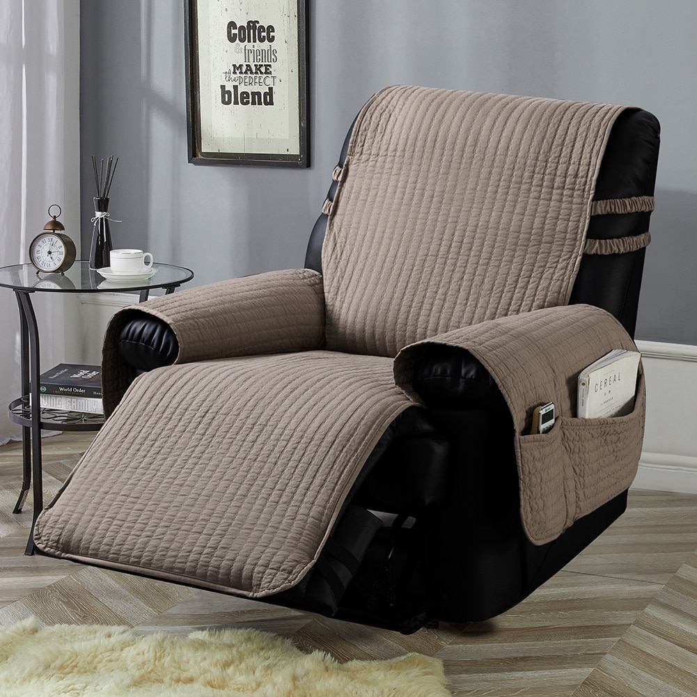 Stonecrest Cotton Pre-Washed Embro Pattern Recliner Chair Cover - Recliner 23" Regular
