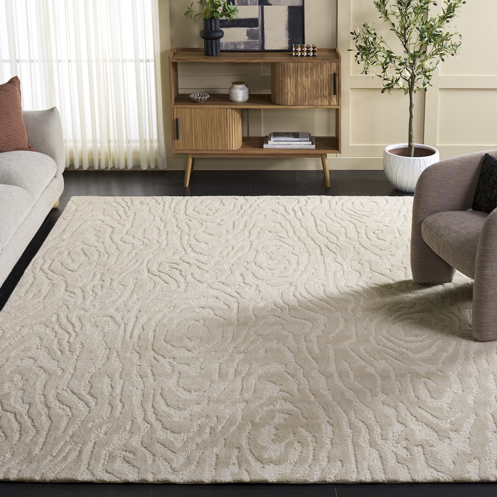 SAFAVIEH Handmade Ebony Thouraya Modern & Contemporary Wool Rug