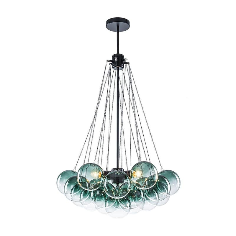 Modern Glam Cluster Gradual Colored Glass Bubble Chandelier