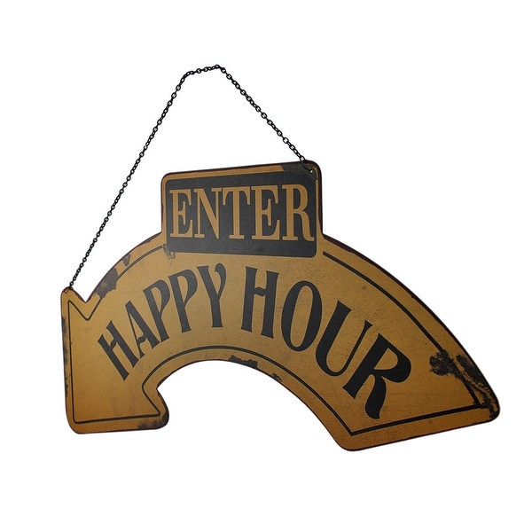 Bargain World Happy Hour Novelty Metal Arrow Sign Sticky Notes