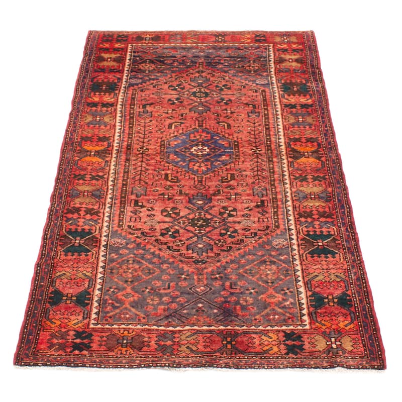 ECARPETGALLERY Hand-knotted Andelz Red Wool Rug - 4'2 x 8'6