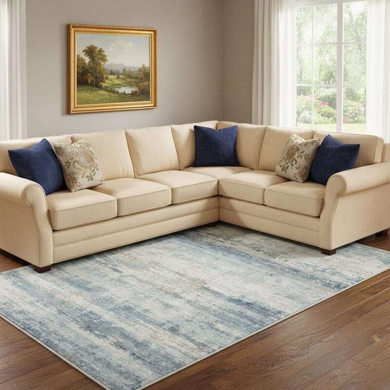 HomeRoots Abstract Traditional Rectangle Area Rug - 6' X 9'