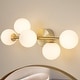 preview thumbnail 5 of 5, 5-Light Gold Finish Integrated LED Vanity Light with Opal Glass Shades