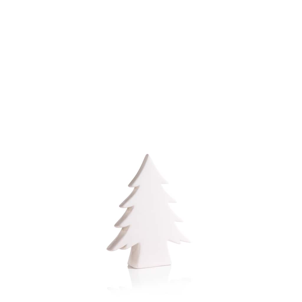 Teton 8.25-Inch Tall White Ceramic Tree, Set of 4