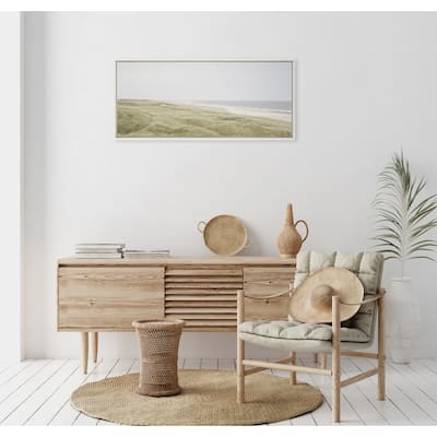 Kate and Laurel Sylvie Peaceful and Serene Coastal Landscape Framed Canvas by The Creative Bunch Studio