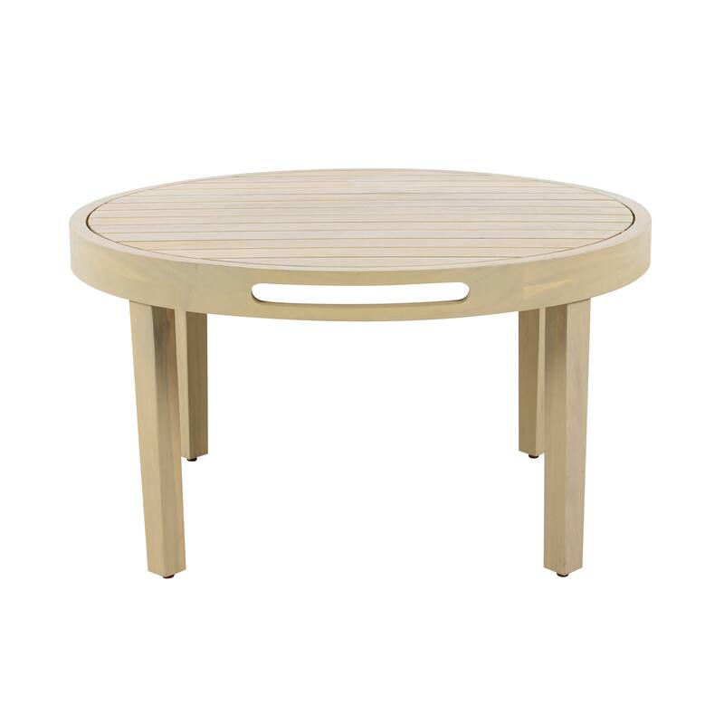 Christopher Knight Home - Outdoor Acacia Wood Loveseat and Coffee Table Set with Handwoven Rope - Loveseat + Table