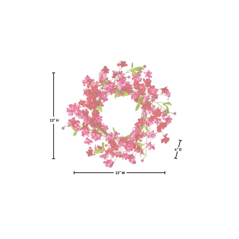 13" Pink Blossom Candle Ring