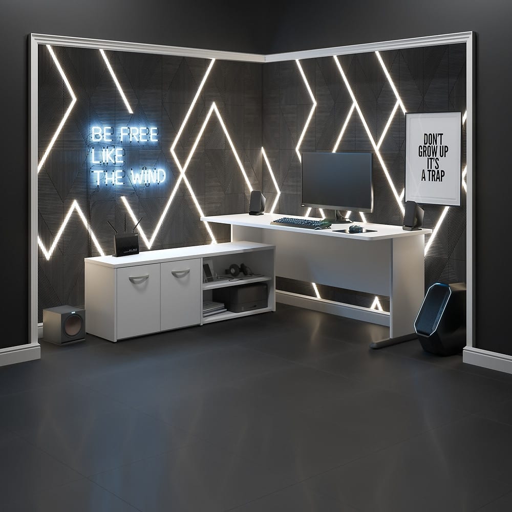 Studio A L Shaped Gaming Desk with Storage by Bush Business Furniture