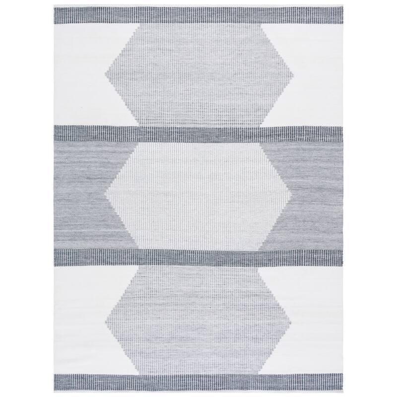 SAFAVIEH Handmade Kilim Ozlem Boho Rug - Light Grey/Ivory - 8' x 10'