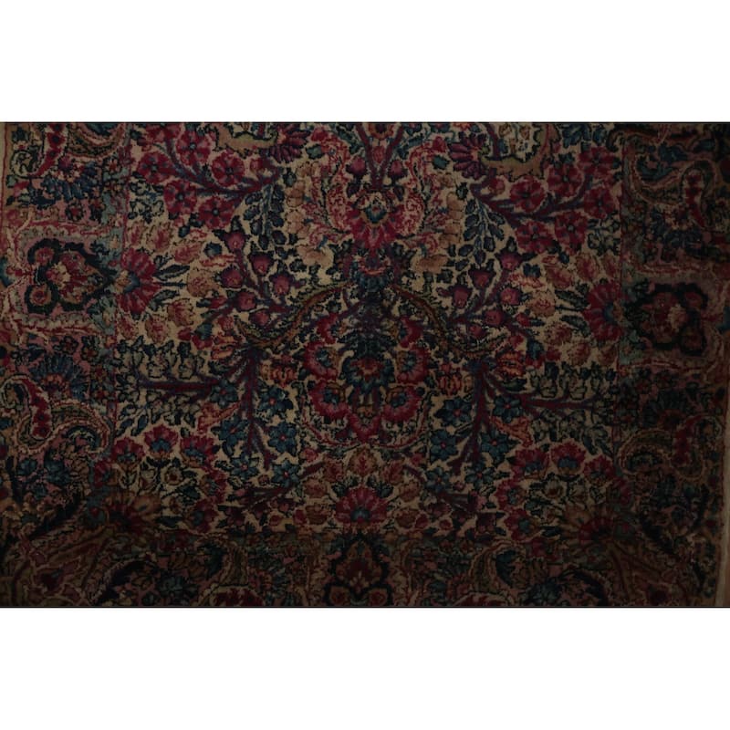 Hand Knotted Oriental 100% Wool Carpet Traditional All-Over Beige & Ivories Kerman Area Rug - 4' 9'' X 3' 0''
